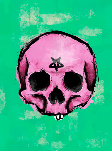 Digital artwork for "Pink Skull"