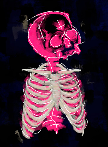 Digital artwork for "Skull Mess"