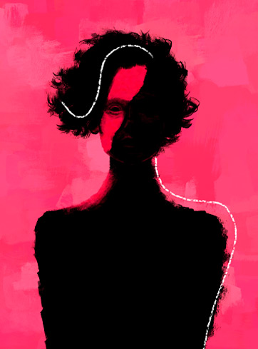 Digital artwork for "Woman In Pink"